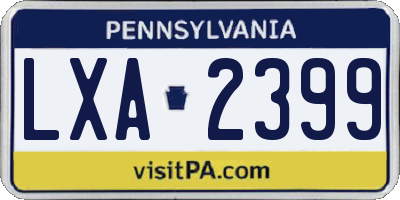 PA license plate LXA2399