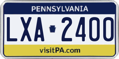 PA license plate LXA2400
