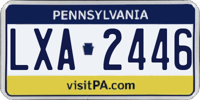 PA license plate LXA2446