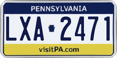 PA license plate LXA2471