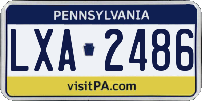 PA license plate LXA2486