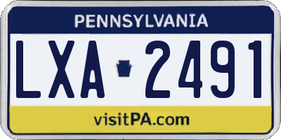 PA license plate LXA2491