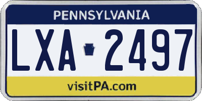 PA license plate LXA2497