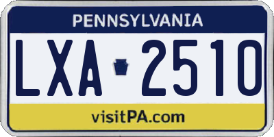 PA license plate LXA2510