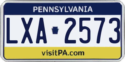 PA license plate LXA2573