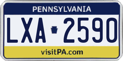 PA license plate LXA2590