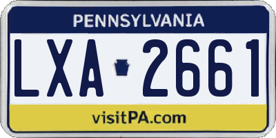 PA license plate LXA2661