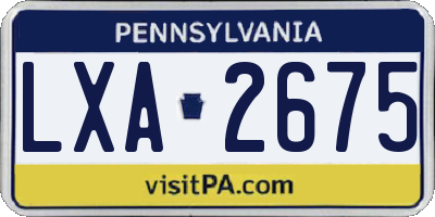 PA license plate LXA2675