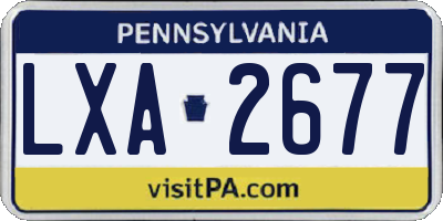 PA license plate LXA2677