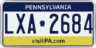 PA license plate LXA2684