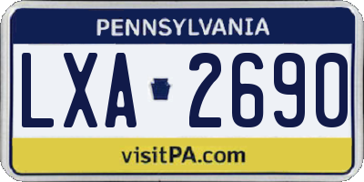 PA license plate LXA2690