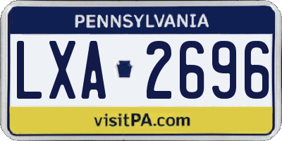 PA license plate LXA2696