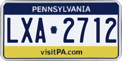 PA license plate LXA2712