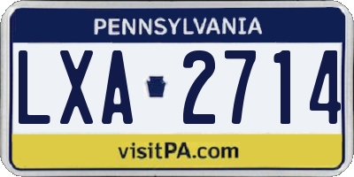 PA license plate LXA2714