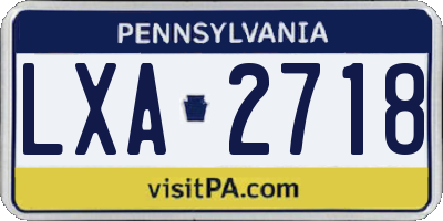 PA license plate LXA2718