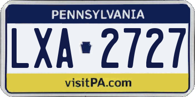 PA license plate LXA2727