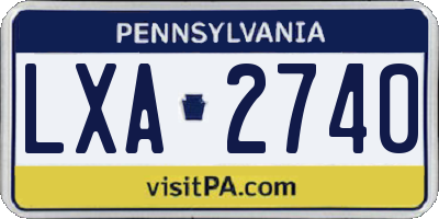 PA license plate LXA2740