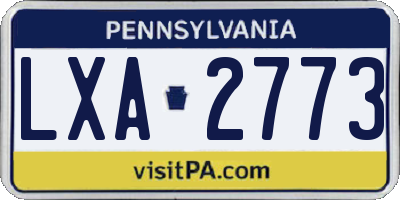 PA license plate LXA2773