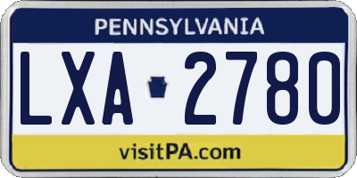 PA license plate LXA2780