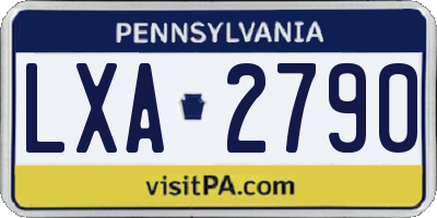 PA license plate LXA2790