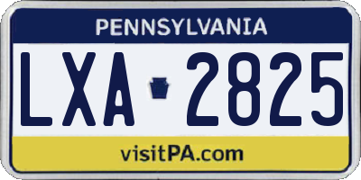 PA license plate LXA2825