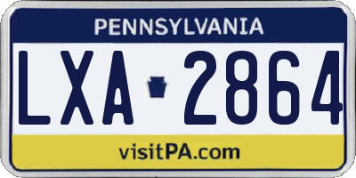 PA license plate LXA2864