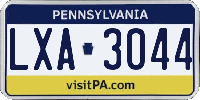 PA license plate LXA3044