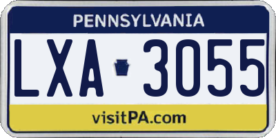 PA license plate LXA3055
