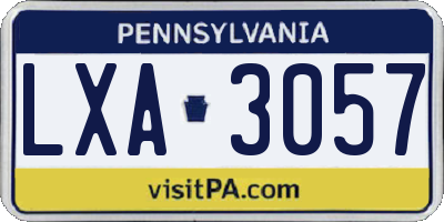 PA license plate LXA3057