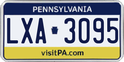PA license plate LXA3095