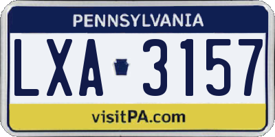 PA license plate LXA3157