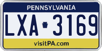 PA license plate LXA3169