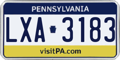 PA license plate LXA3183