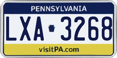 PA license plate LXA3268