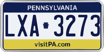 PA license plate LXA3273
