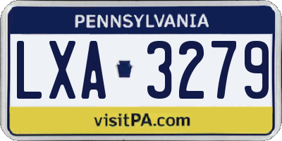 PA license plate LXA3279
