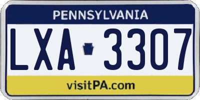 PA license plate LXA3307