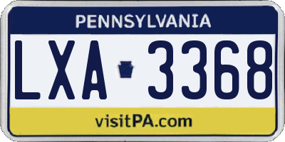 PA license plate LXA3368
