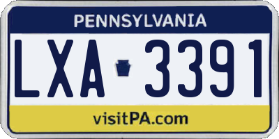 PA license plate LXA3391