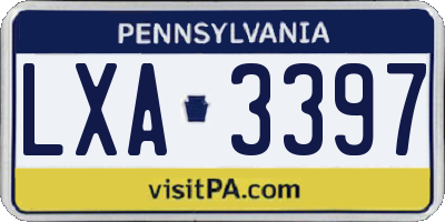 PA license plate LXA3397