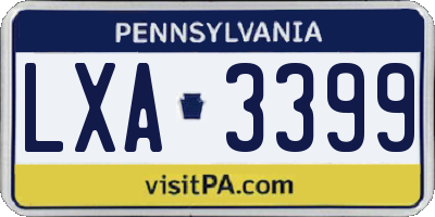 PA license plate LXA3399