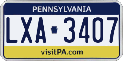 PA license plate LXA3407