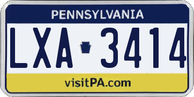 PA license plate LXA3414
