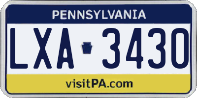 PA license plate LXA3430