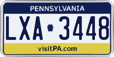 PA license plate LXA3448