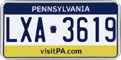 PA license plate LXA3619