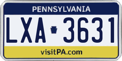 PA license plate LXA3631