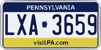 PA license plate LXA3659