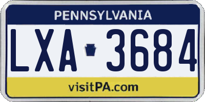 PA license plate LXA3684