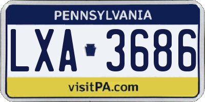 PA license plate LXA3686